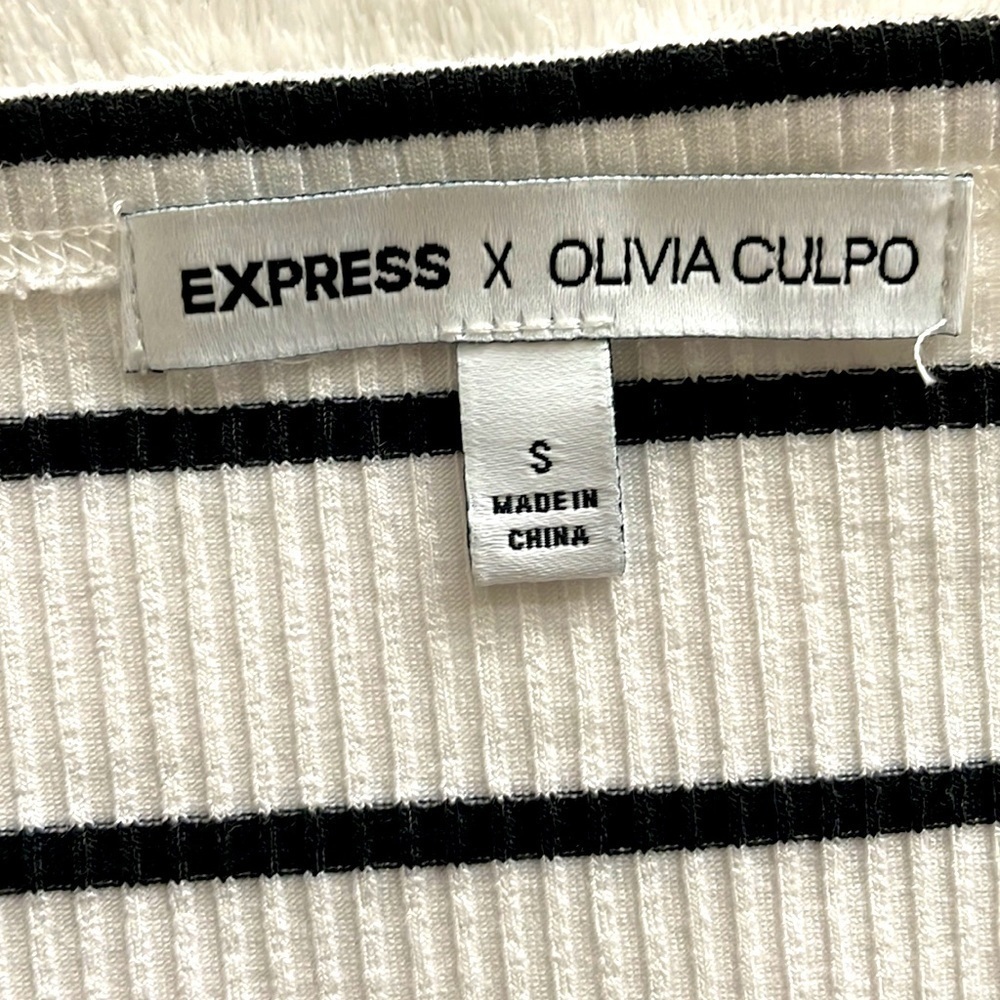 2 Off the Shoulder Women’s Tops | Express | Guess | Red | Black/White Stripe - Picture 9 of 10
